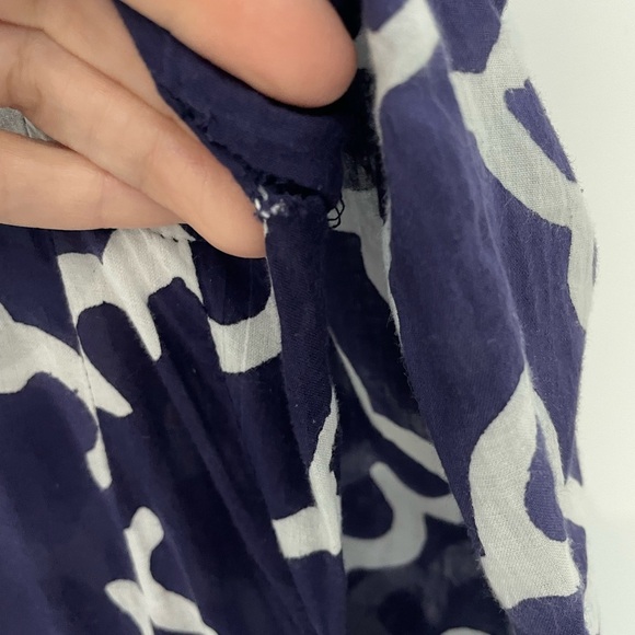 Roller Rabbit Long Blue Meena Kurta Monaco Pool Dress Size XS 100% Cotton 22 - Picture 11 of 11